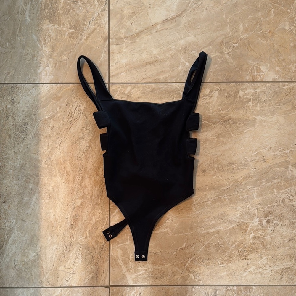 Anthropologie Black Cut out bodysuit